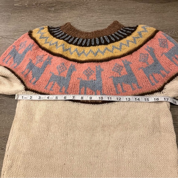 Altiplano Alpaca Fair-Isle Knit Long Sleeve Sweater 100% Alpaca Wool Women’s M - Picture 7 of 10